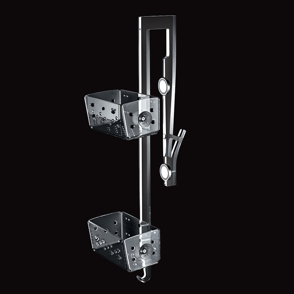 Portaoggetti a 2 Piani in Plexiglass con Gancio e Magnete - Art. 2192 - Made in Italy