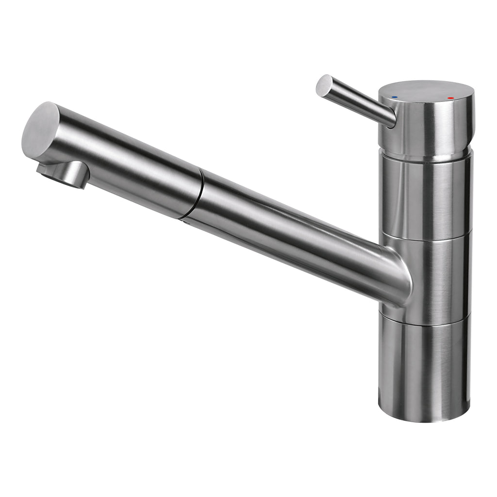 Miscelatore lavello con doccetta estraibile e bocca girevole acciaio inox (Cod. 45096IN) - Emmevi Piper
