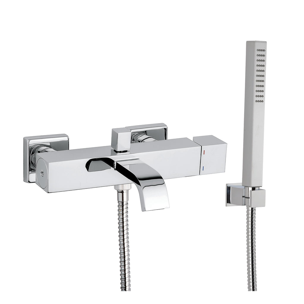 Miscelatore vasca esterno getto a cascata cromo con accessori (Cod. 47001B) - Collezione Siris