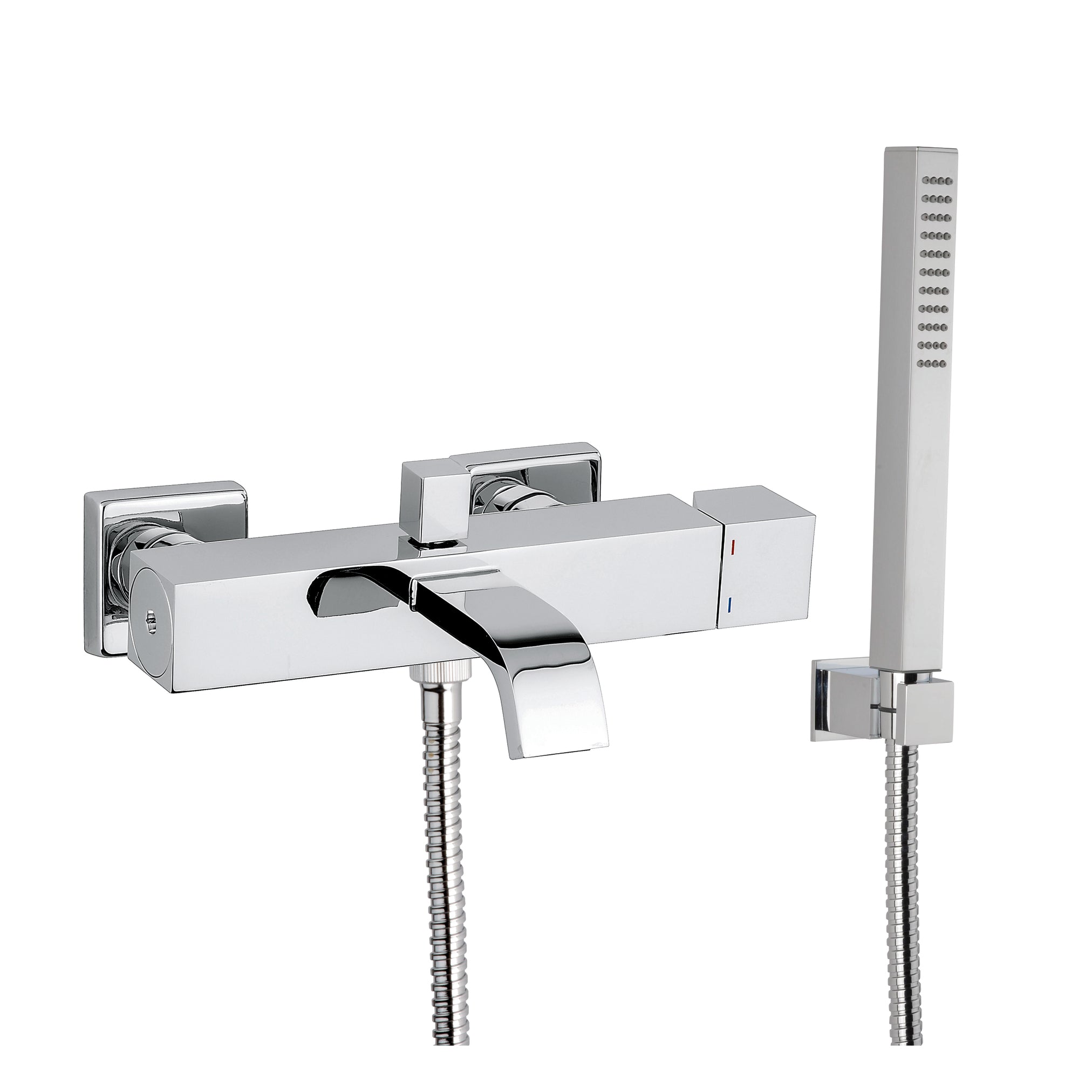 Miscelatore vasca esterno getto a cascata cromo con accessori (Cod. 47001B) - Collezione Siris