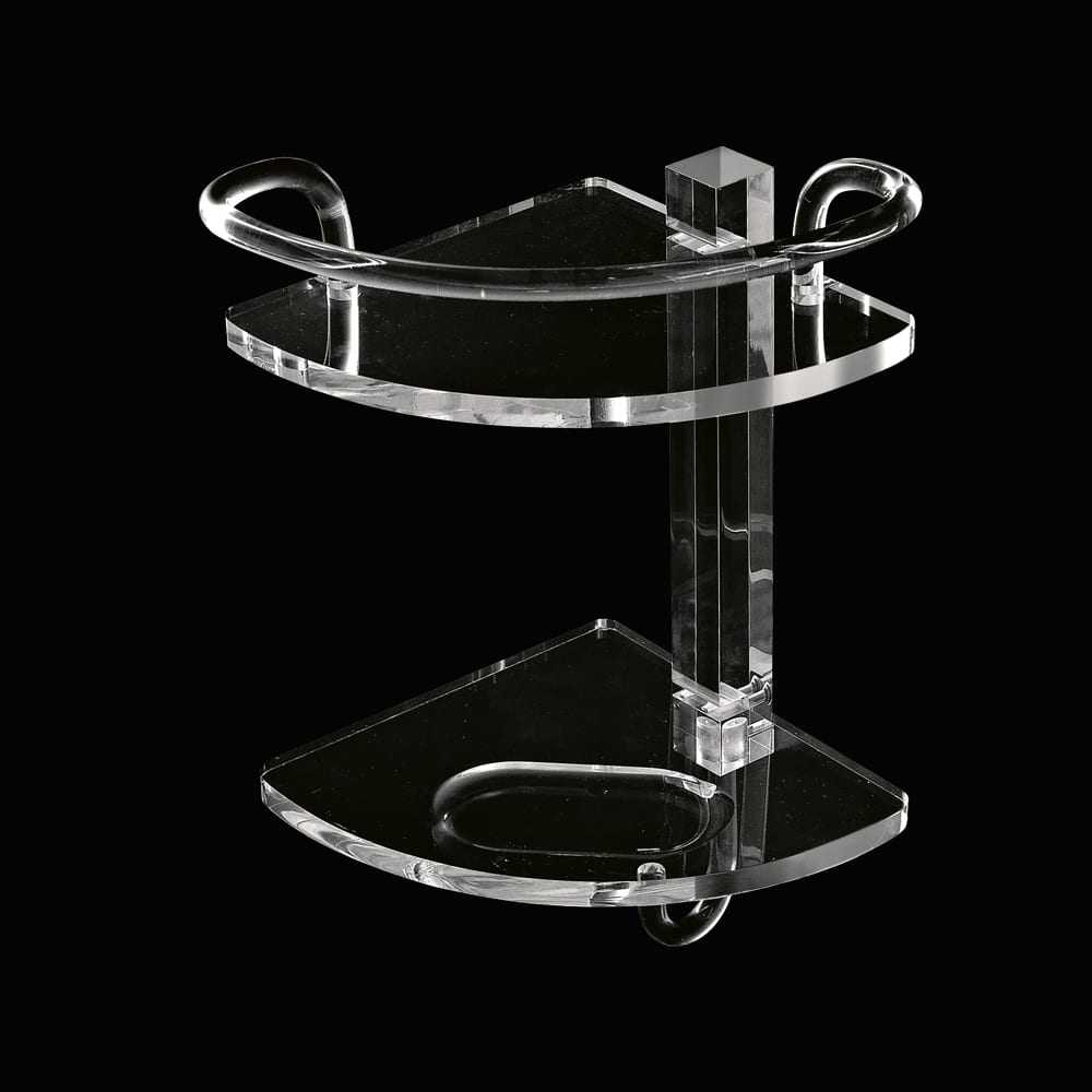 Angolare Doccia in Plexiglass con 2 Ripiani e Gancio - Art. 603 - Made in Italy