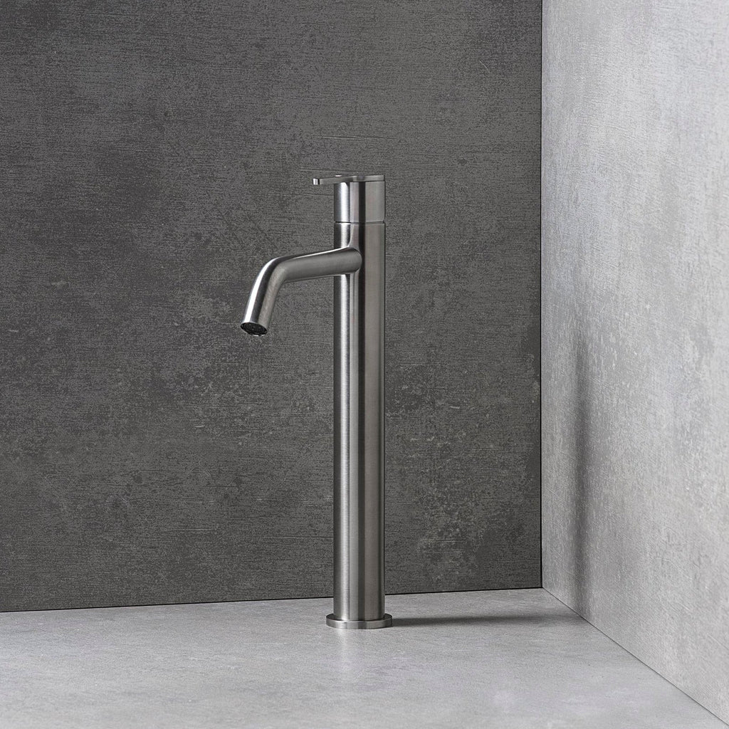 Miscelatore lavabo alto acciaio inox con scarico click clack (Cod. 85003BIGIN) - Collezione Filoinox