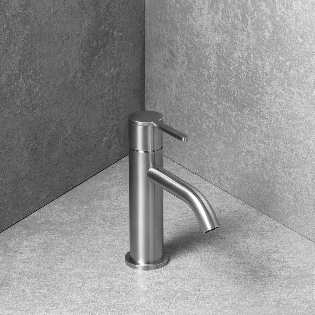 Miscelatore lavabo in acciaio inox con scarico click clack (Cod. 85003IN) - Emmevi Filoinox