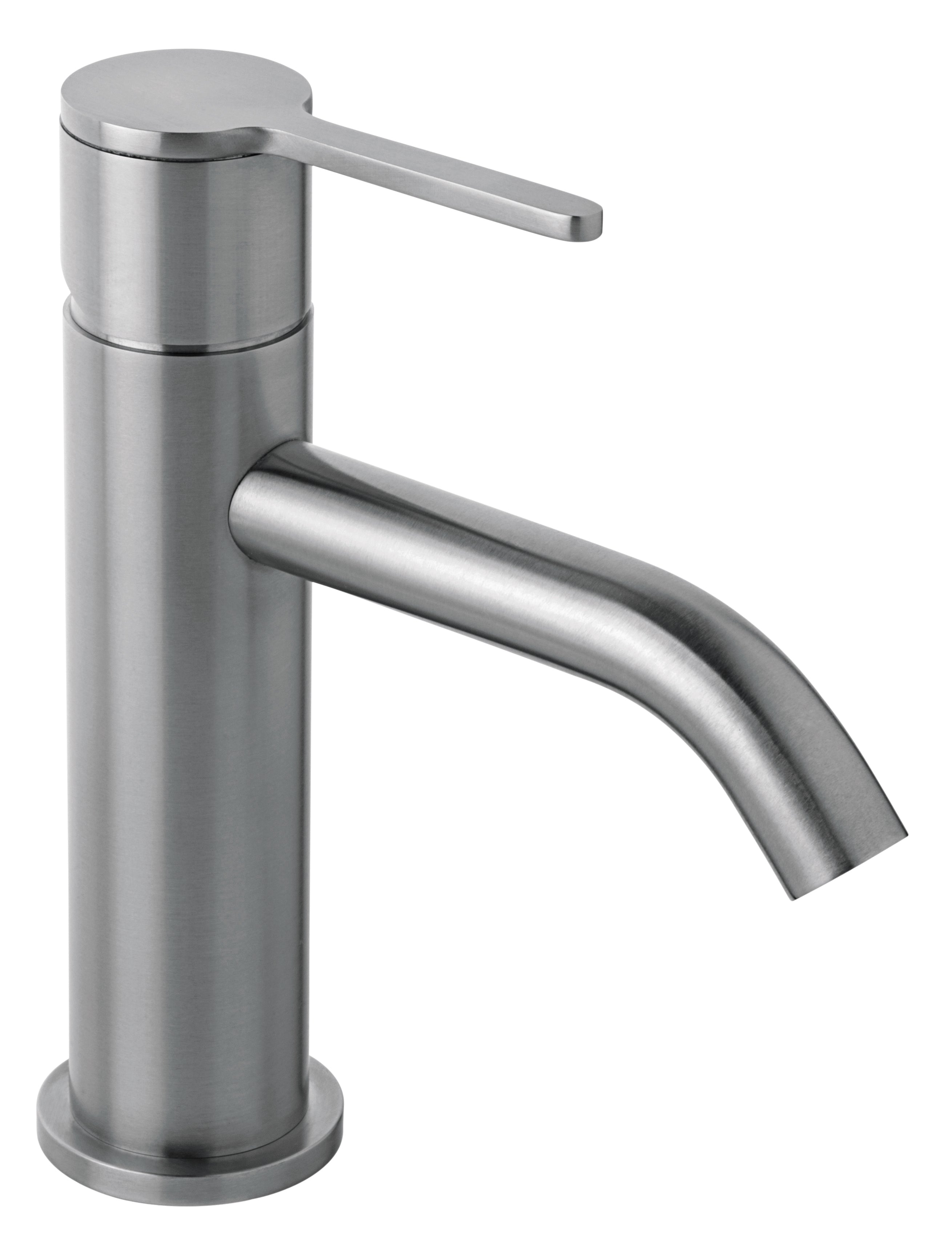 Miscelatore lavabo in acciaio inox con scarico click clack (Cod. 85003IN) - Emmevi Filoinox