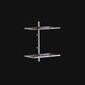 Scaffale 2 Ripiani in Plexiglass e Ottone - Art. C442 - Made in Italy