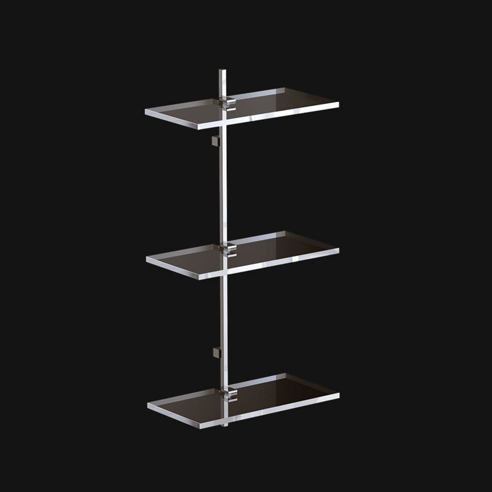 Scaffale 3 Ripiani in Plexiglass e Ottone - Art. C443 - Made in Italy