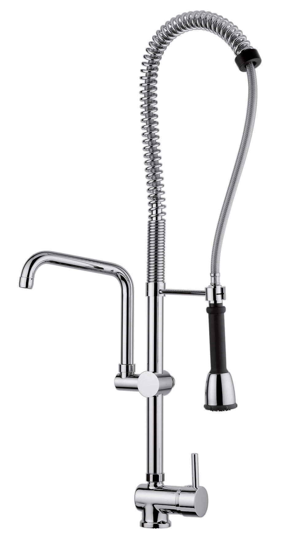 Miscelatore Lavello Monocomando con Molla h.665 mm e Canna Girevole Cromo (Cod. ID0615) - Italmix