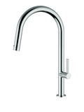 Miscelatore monocomando lavello monoforo con doccetta estraibile pull-down a due funzioni cromo (Cod. OL3027) - Italmix