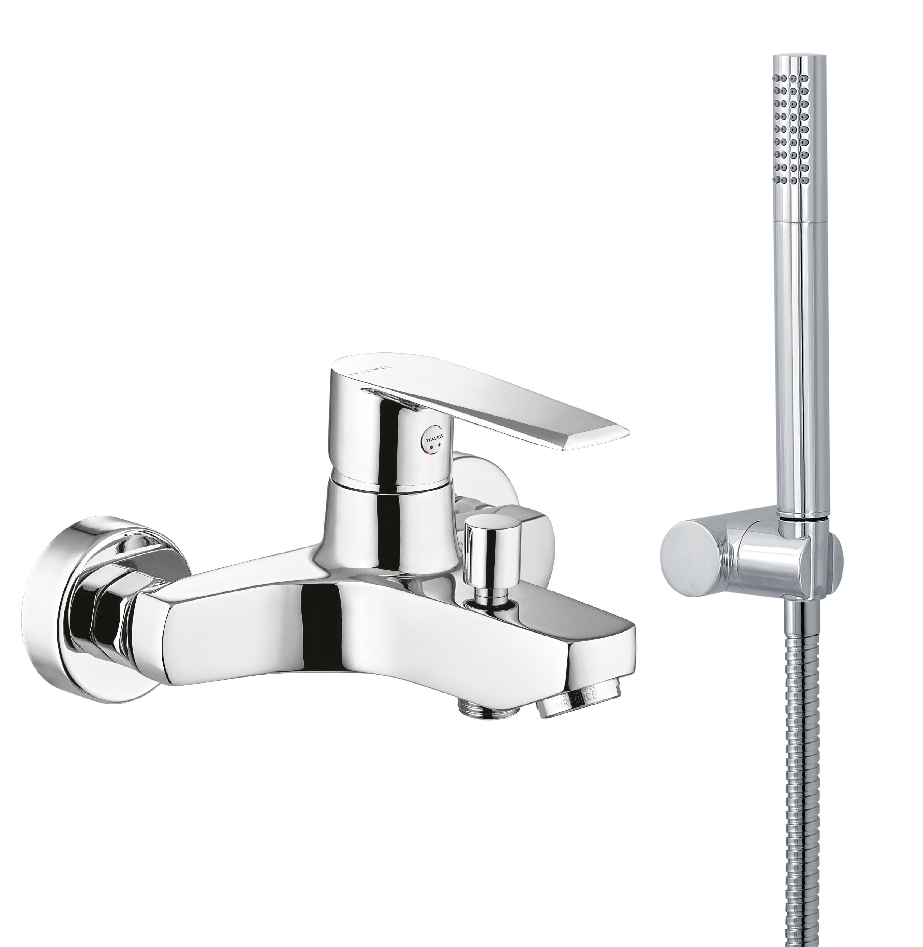 Miscelatore monocomando vasca esterno con set doccia incluso cromo (Cod. UN0101) - Italmix Unica