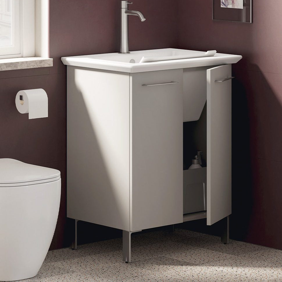 Mobile Bagno con Piedini e Ante Ghost - Xilon - L 58 x P 51 cm | L 72 x P 51 | L 87 x P 51